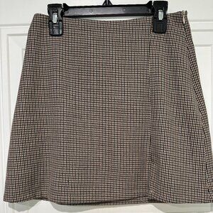 Cider Brown Tweed Mini Skirt